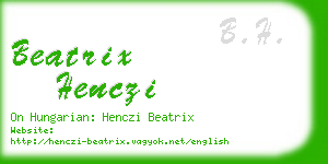 beatrix henczi business card